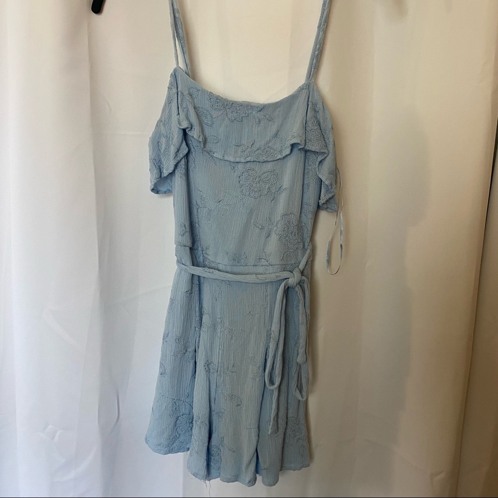 blue embroidered romper